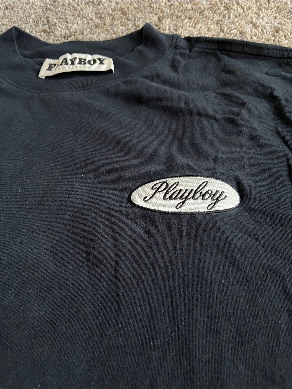 PLAYBOY Black Tee with White Logo. Men. Large. PAC SUN - Picture 3 of 9